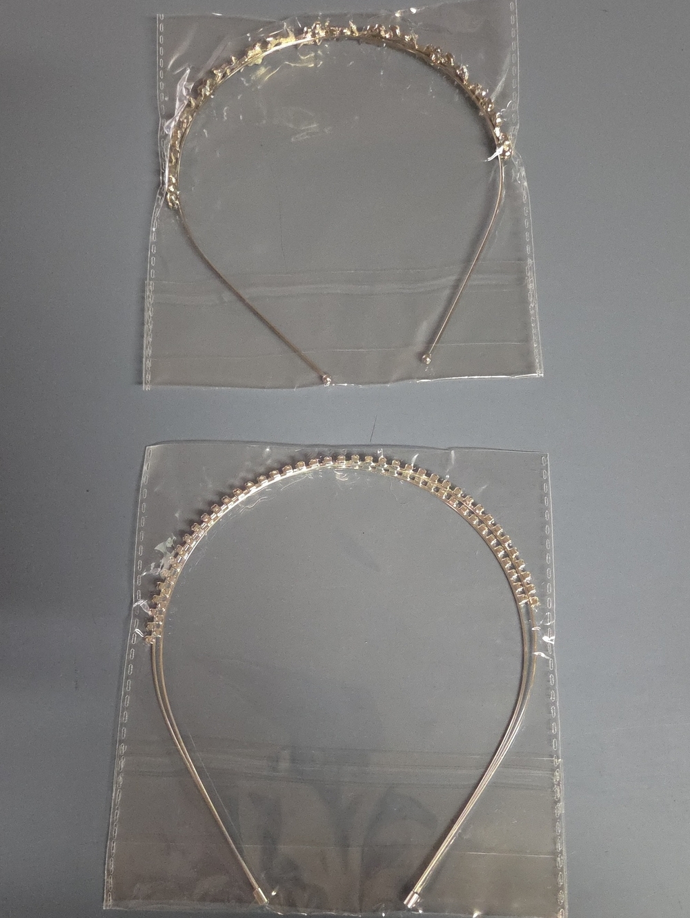 Gold Rhinestone Headbands - Set of 2